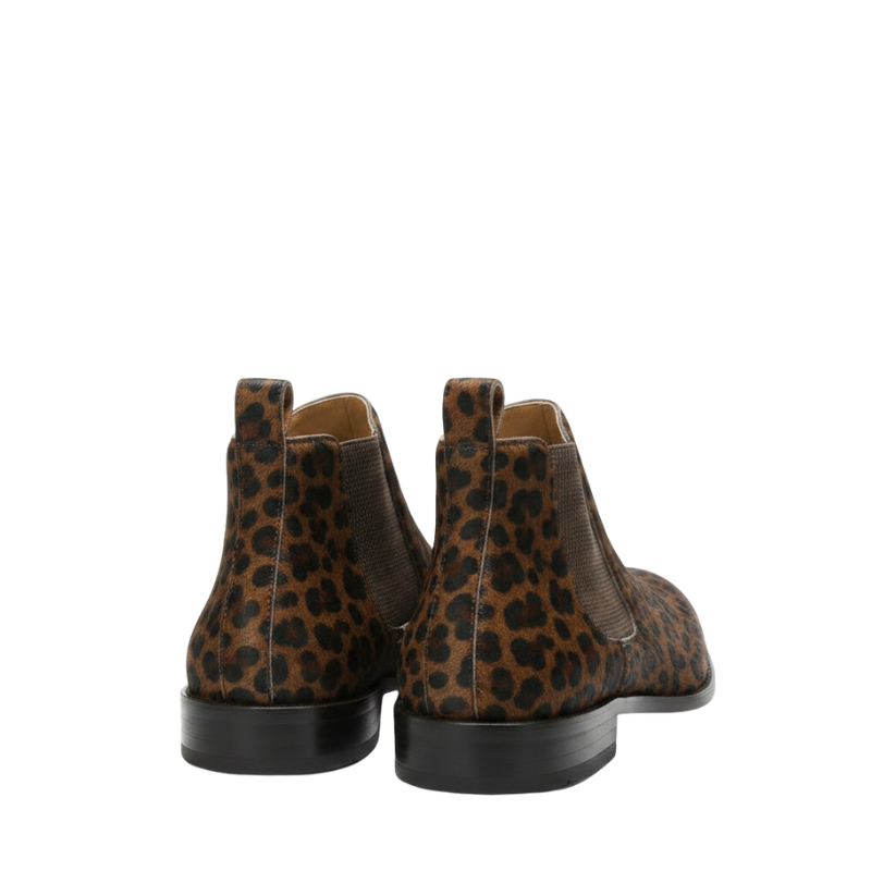 Luxury Leopard Print Chelsea Boots
