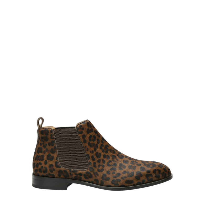 Luxury Leopard Print Chelsea Boots