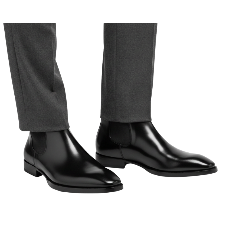 Luxury Noir Sleek Zipper Chelsea Boots