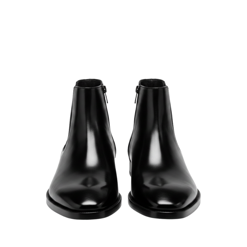 Luxury Noir Sleek Zipper Chelsea Boots