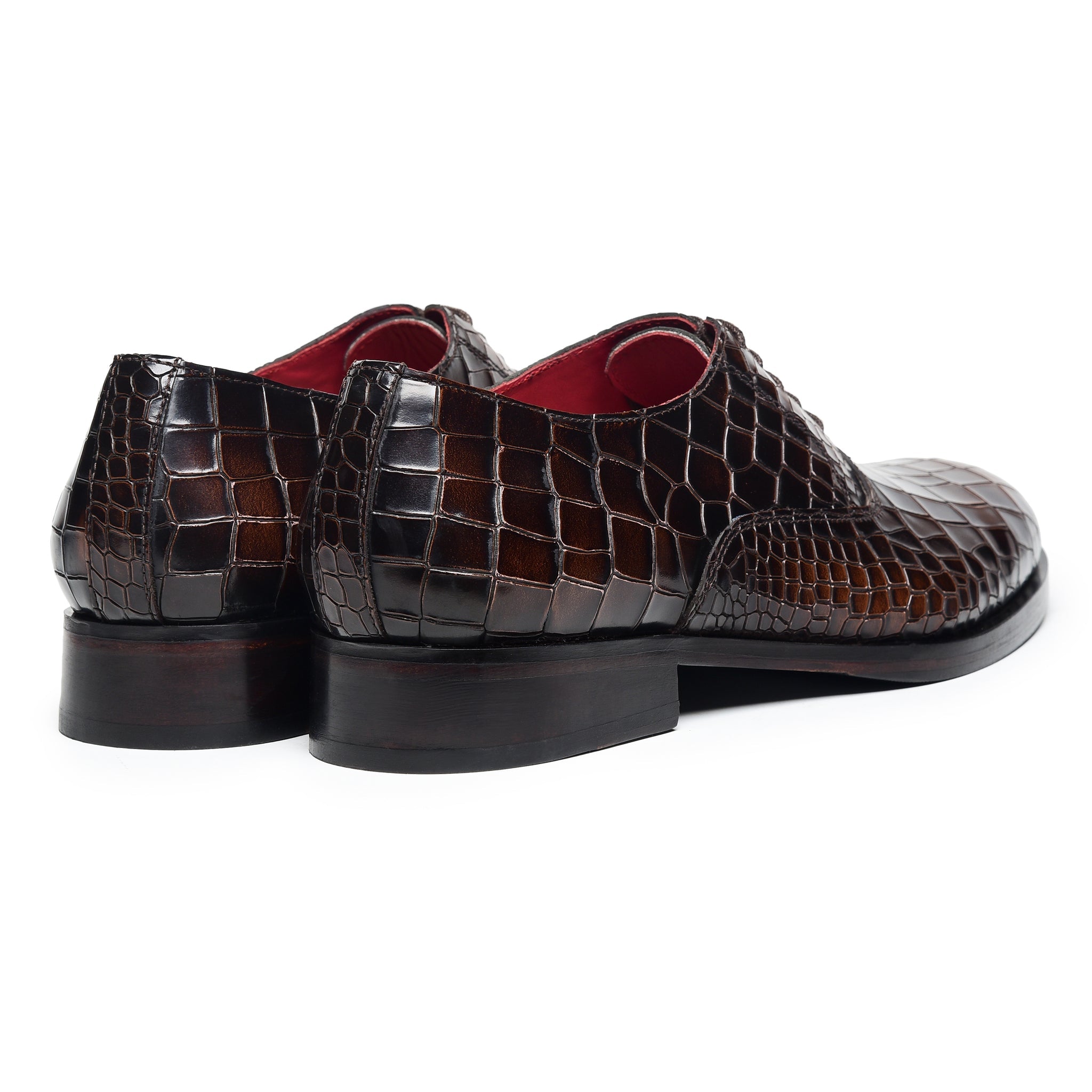 Mahogany Croc Luxe Elegance Oxford