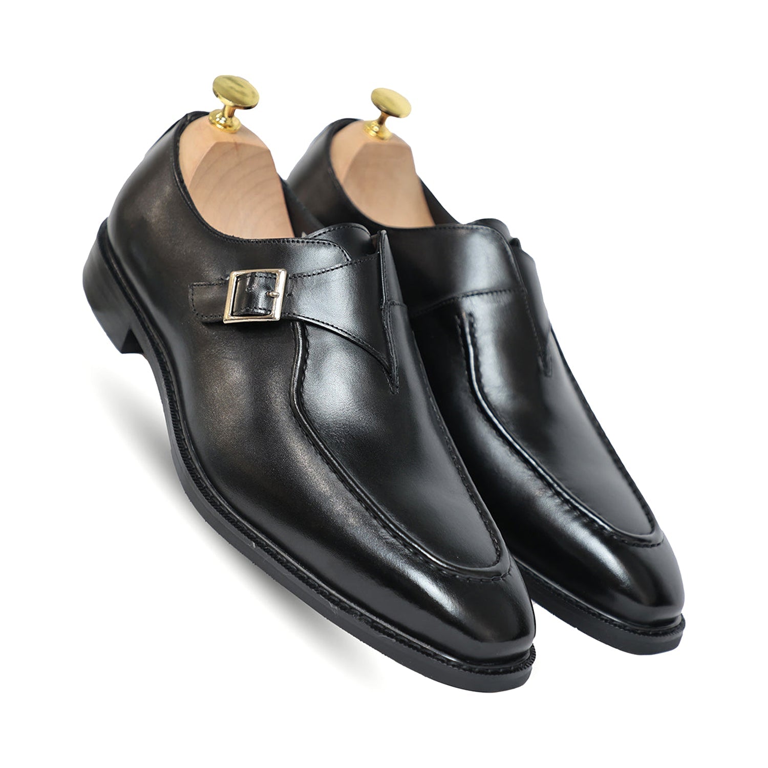 Melvin Plain Leather Single MonkStraps Shoe