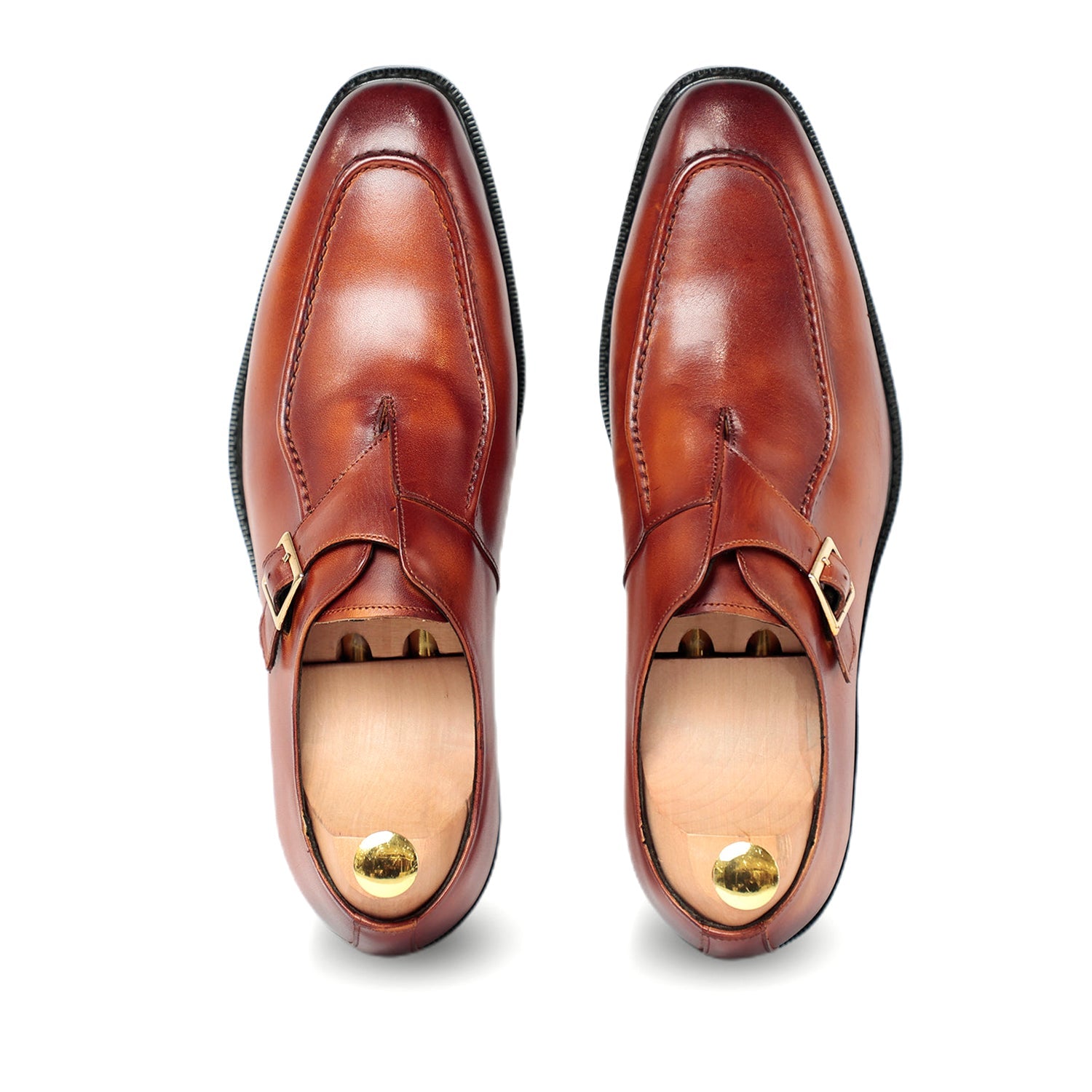 Melvin Plain Leather Single MonkStraps Shoe