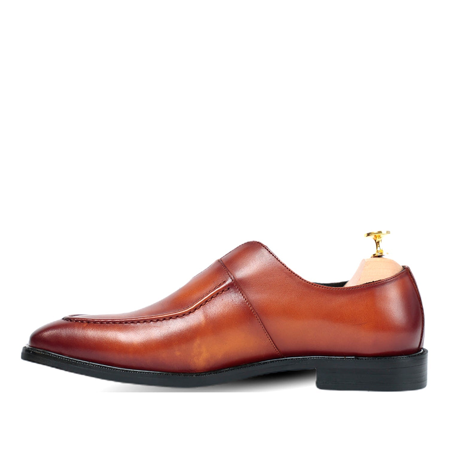 Melvin Plain Leather Single MonkStraps Shoe