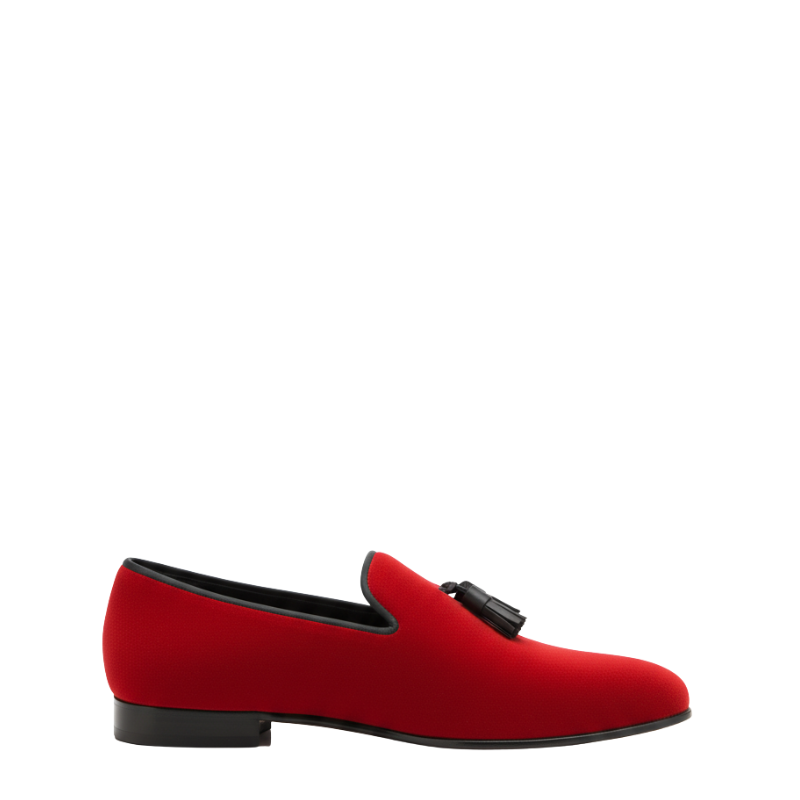 Men Custom Handmade Velvet Leather Tassel Loafer