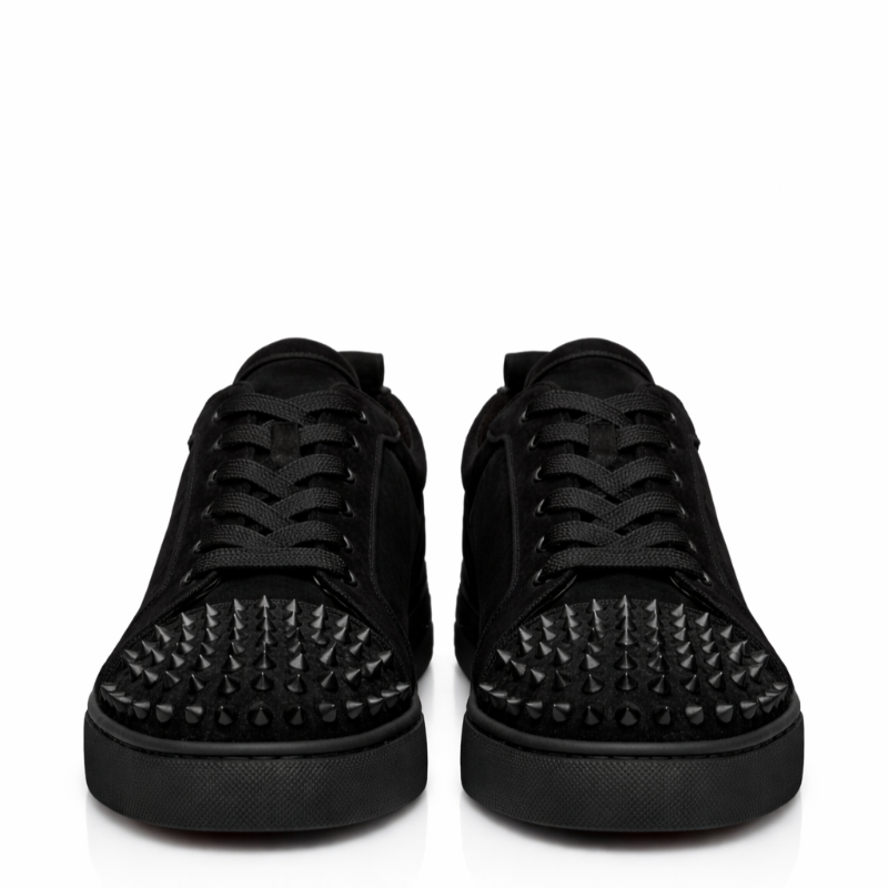 Men Suede Spike Studded Lace Up Sneaker