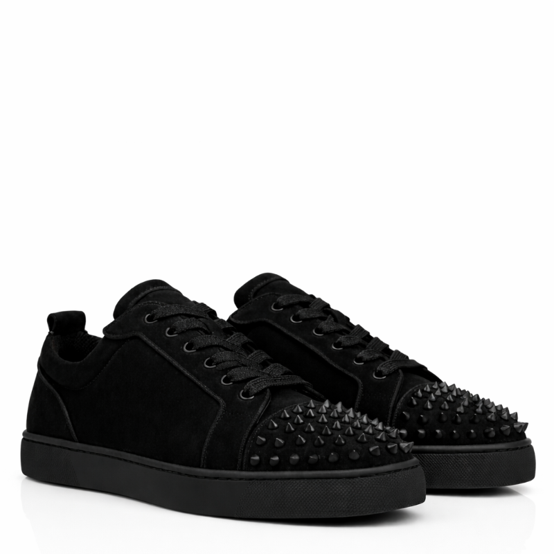 Men Suede Spike Studded Lace Up Sneaker