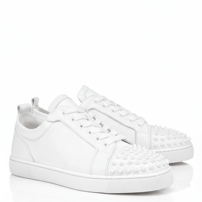 Men Suede Spike Studded Lace Up Sneaker