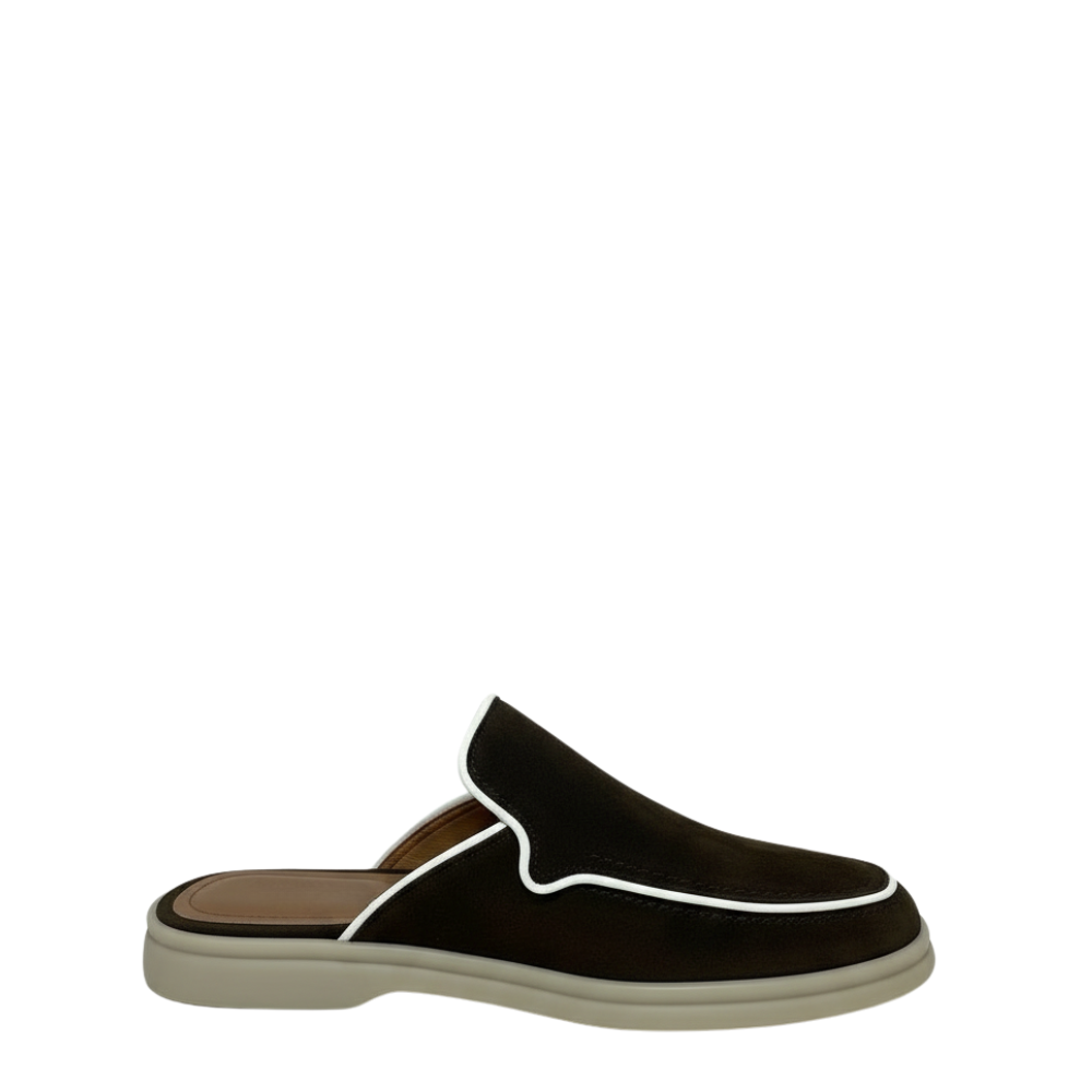 Relax Luxe Trim Suede Mule