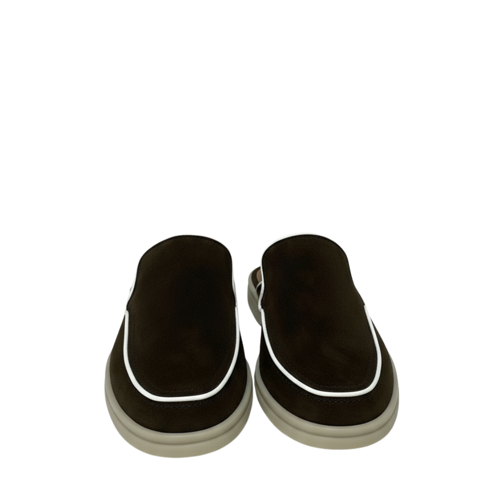 Relax Luxe Trim Suede Mule