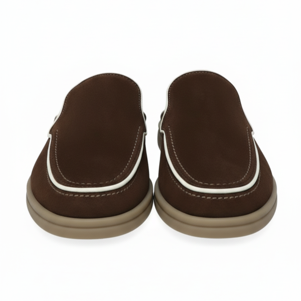 Relax Luxe Trim Suede Mule