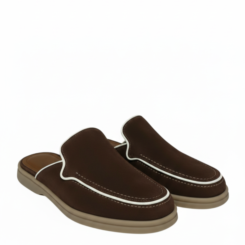 Relax Luxe Trim Suede Mule