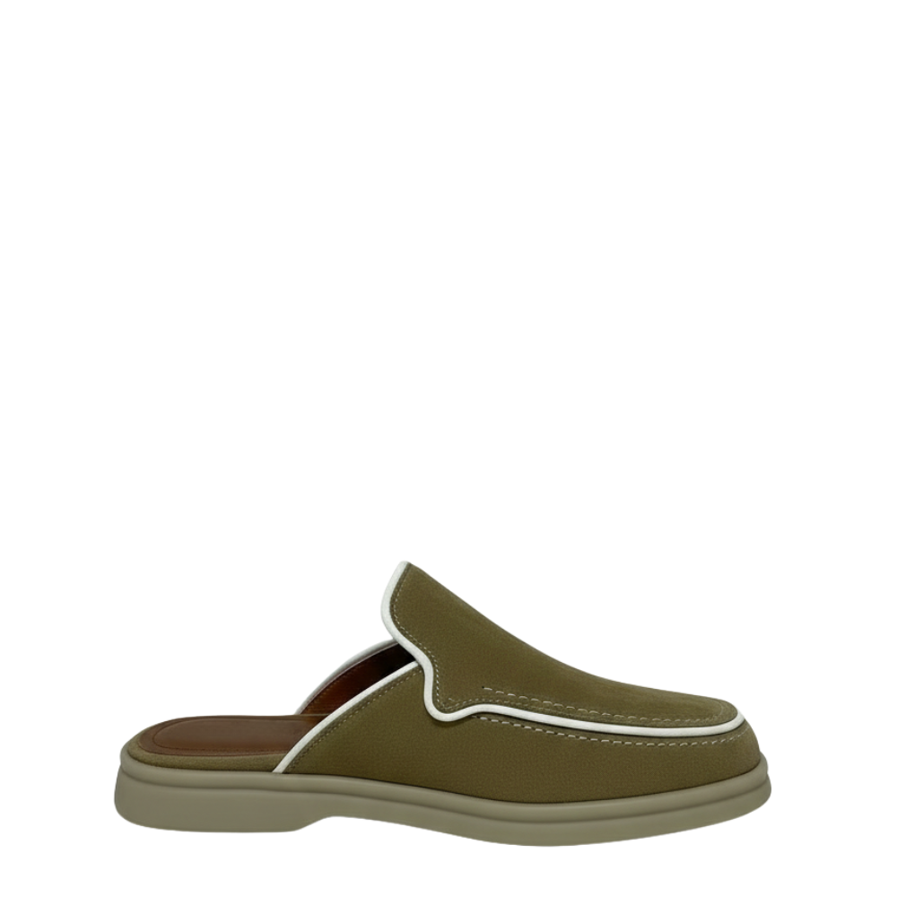 Relax Luxe Trim Suede Mule