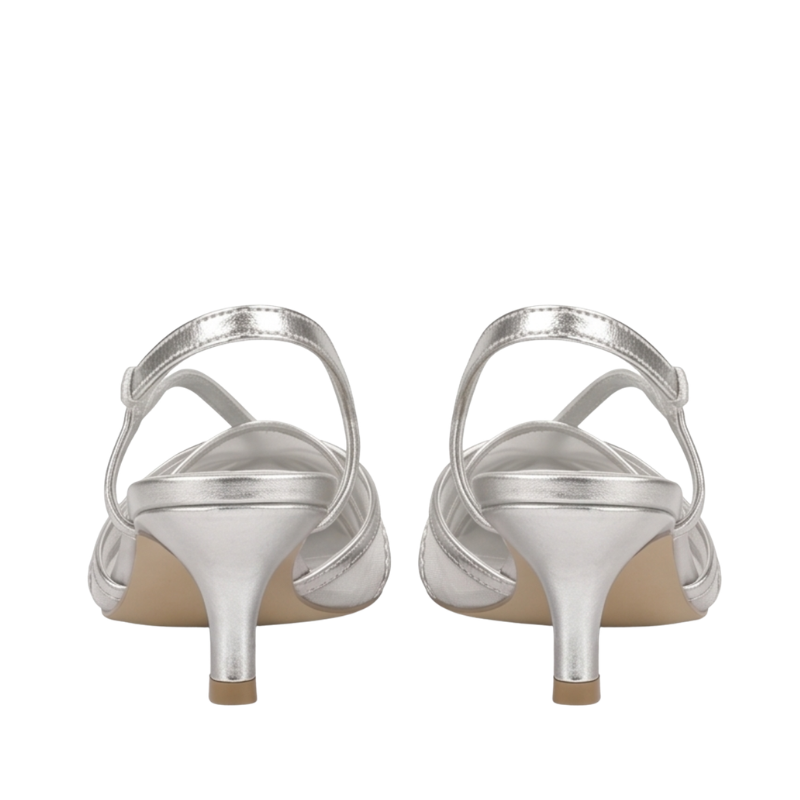 Metallic Knot Luxe Slingback Kitten Heels