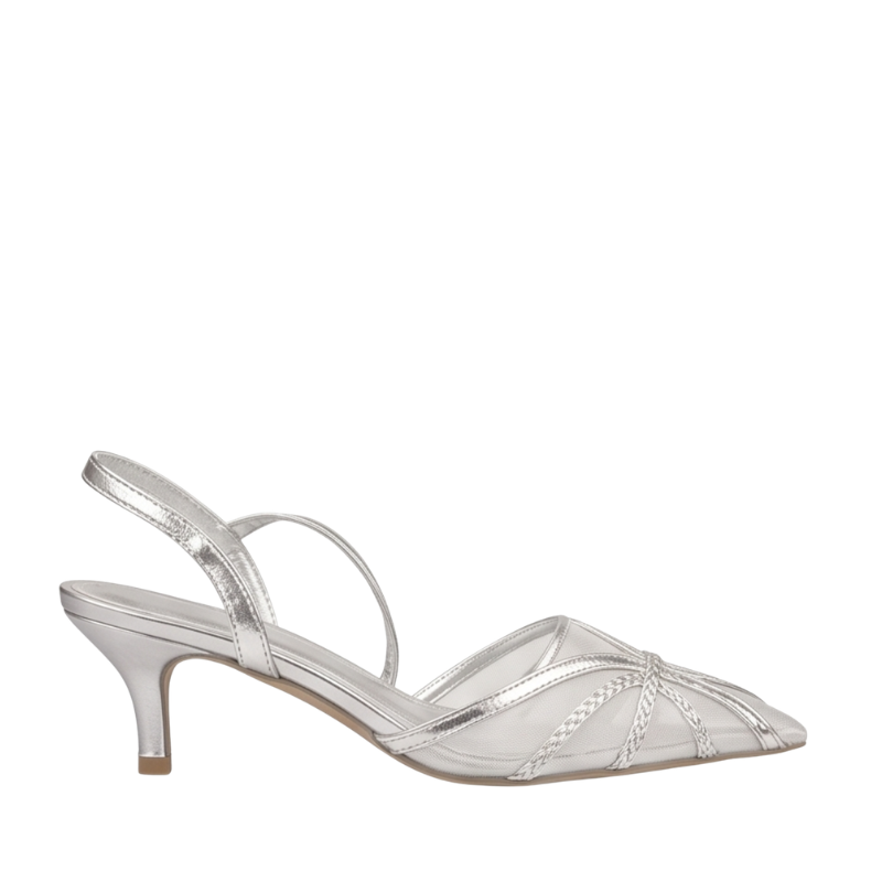 Metallic Knot Luxe Slingback Kitten Heels