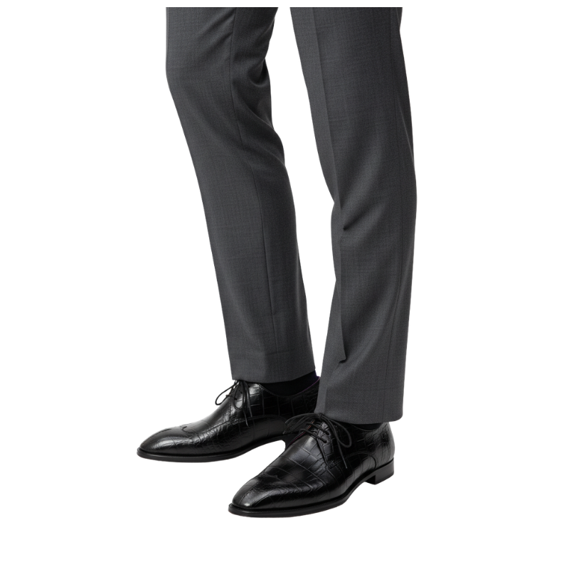 Midnight Croc Lace Up Oxford Shoes