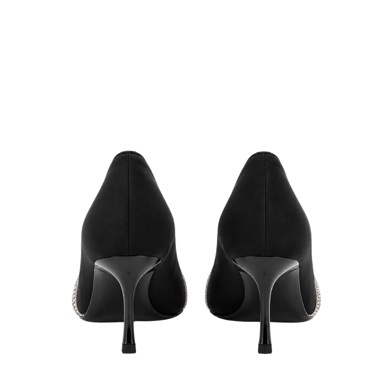 Midnight Crystal Pointed Heel Pumps