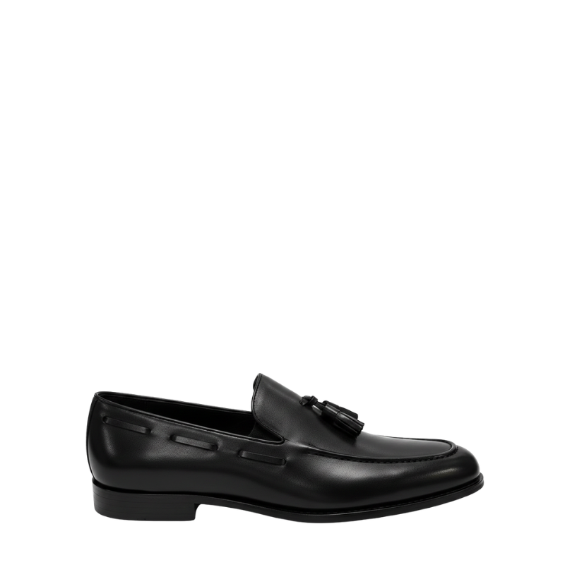 Midnight Tassel Loafer With Italian Elegance