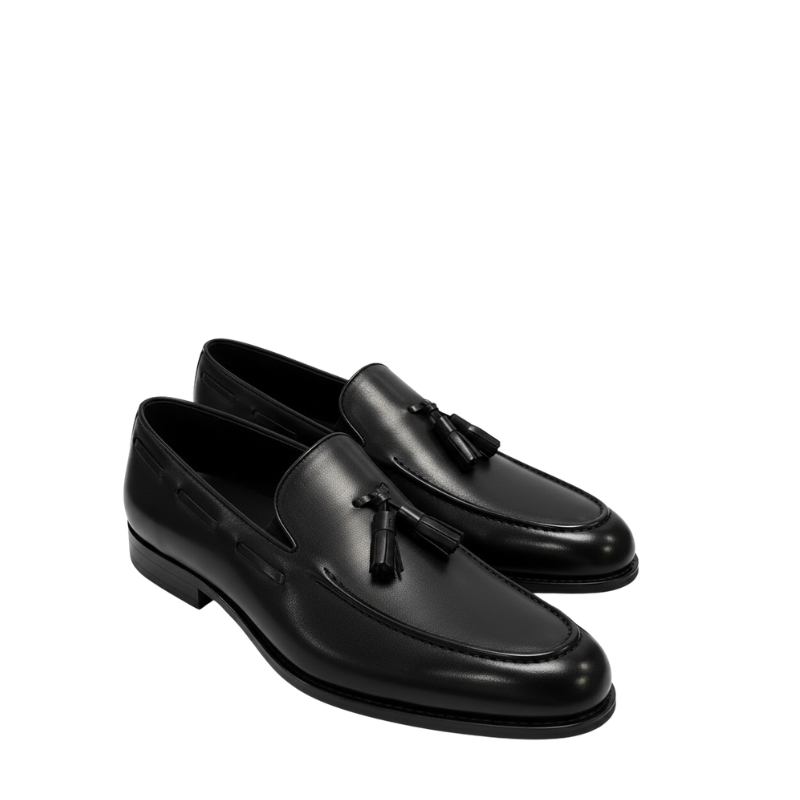 Midnight Tassel Loafer With Italian Elegance