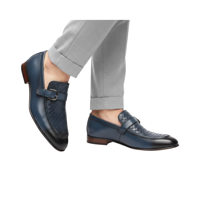 Midnight Weave Monk Strap Loafers
