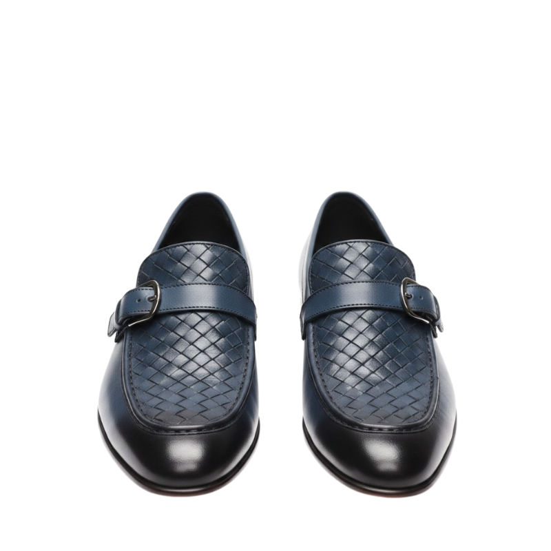 Midnight Weave Monk Strap Loafers