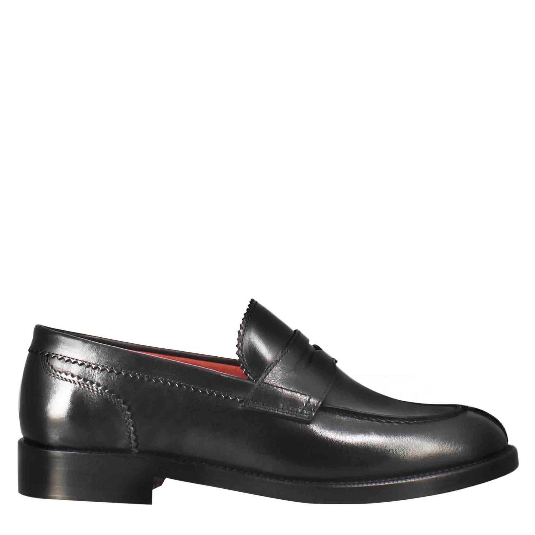 Women's Moccasin in Black Leather