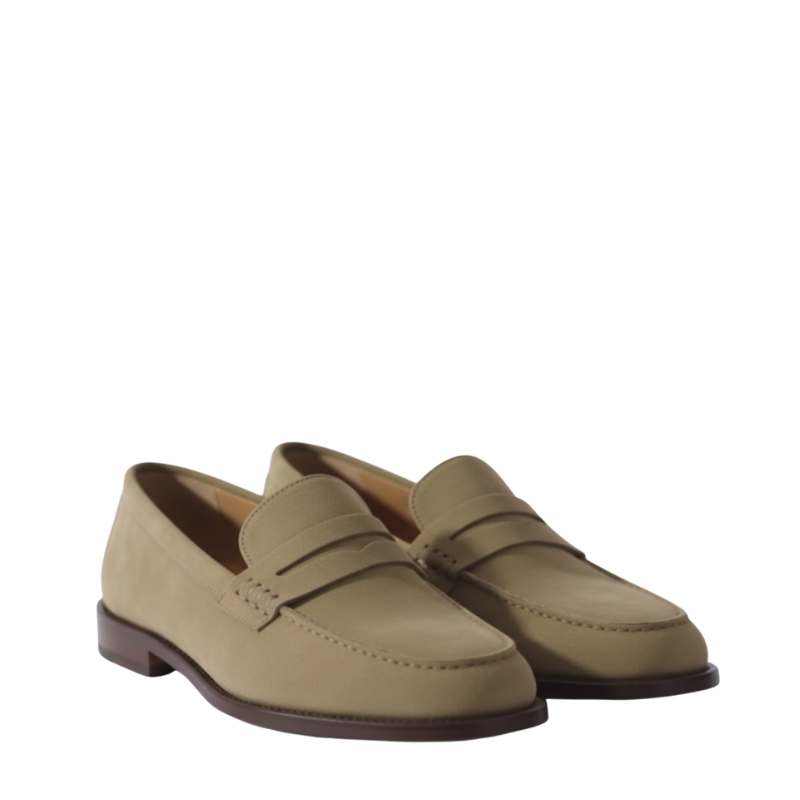 Monarch Dune Smooth Suede Penny Loafers