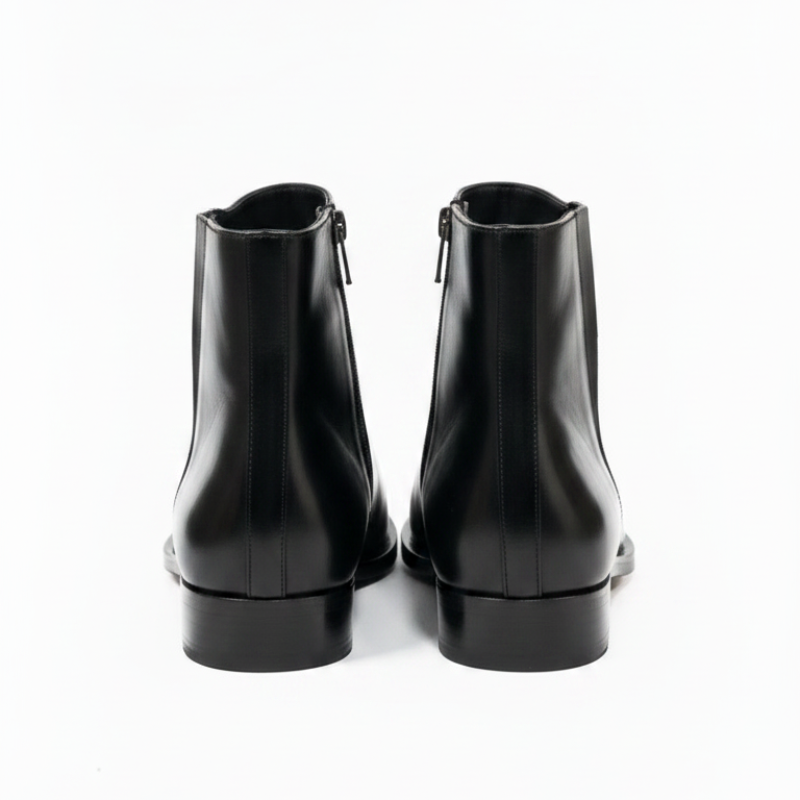 Noble Heritage Minimalist Black Side Zipper Boots