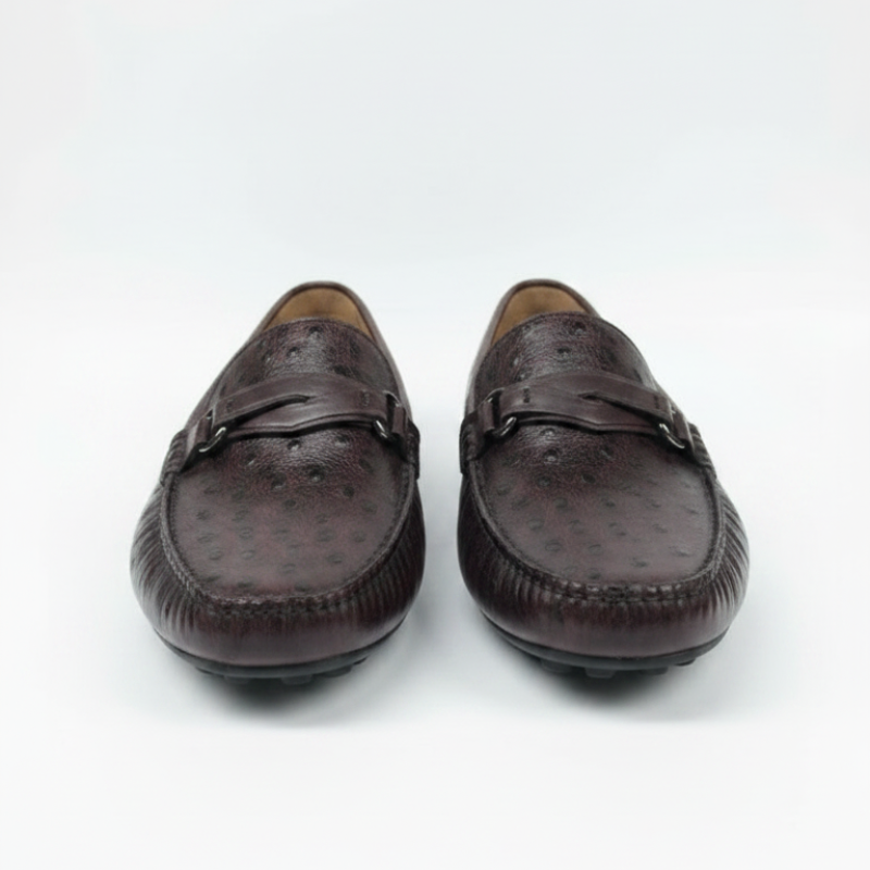 Ostrichäóïpattern Textured Italian Leather Loafers