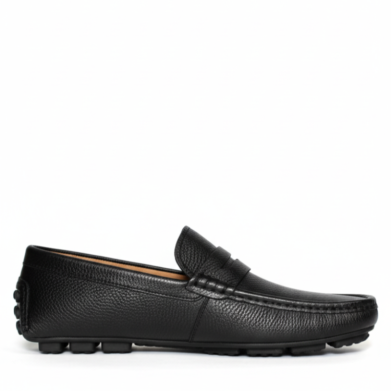 Ivory Pebble Penny Driving Loafers