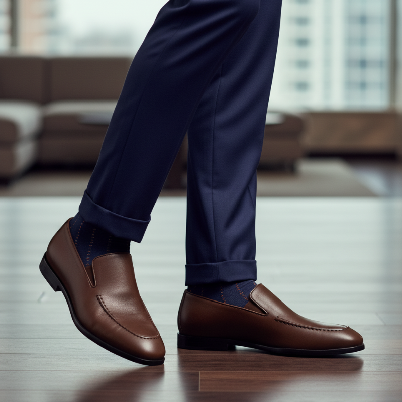 Polished Leather Italian Loafers For Daily Comfort