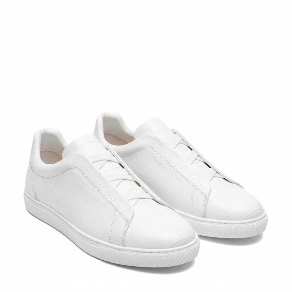Premium Croc Embossed Luxe Sneakers
