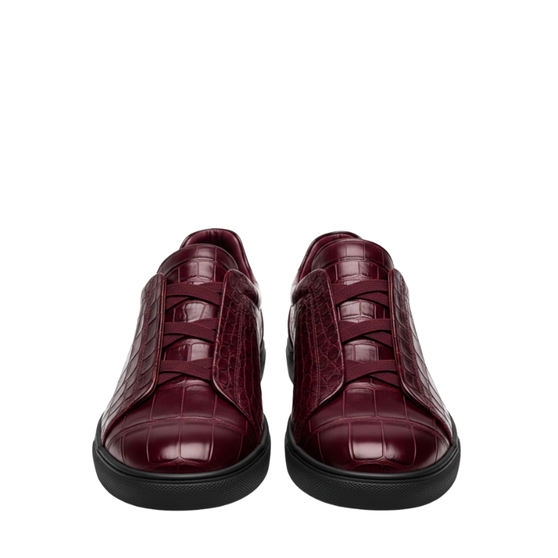 Premium Croc Embossed Luxe Sneakers