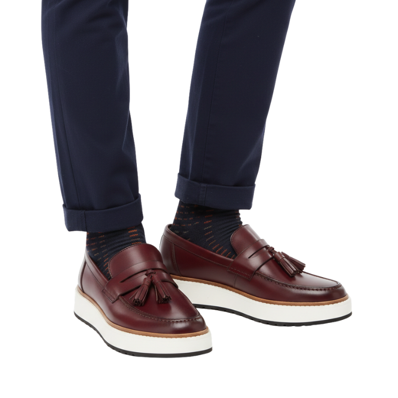 Pure Essence Italian Leather Tassel Loafers