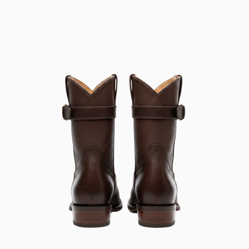 Python Pattern Buckle Strap Cowboy Boots