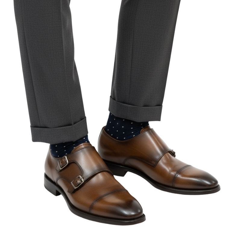 Regal Mocha Handcrafted Monk Strap Shoes