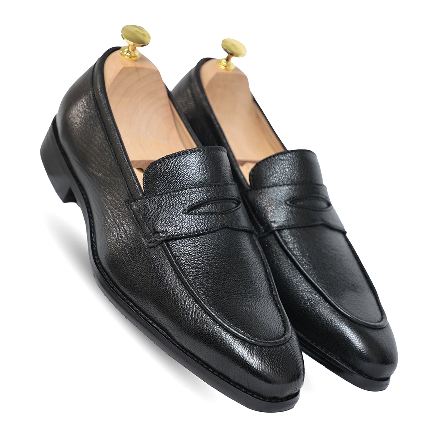 Ripper Grain Black Penny Loafer