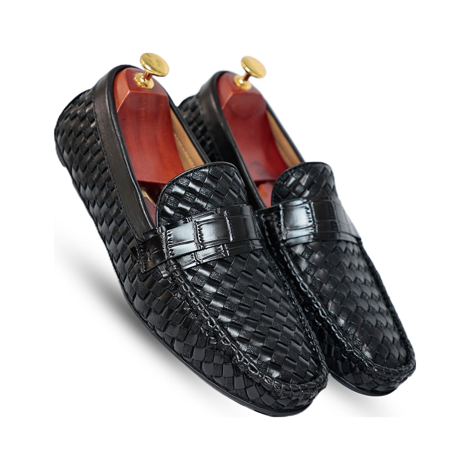 Ross Weavad Black Leather Shoes