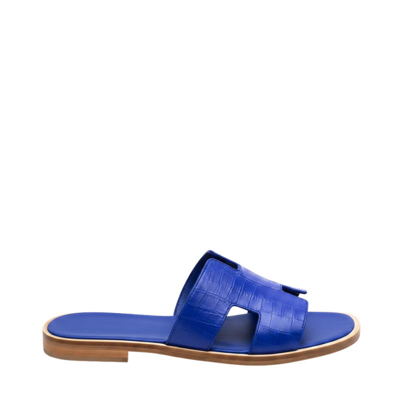 Royal H-Style Crocodile Textured Slippers