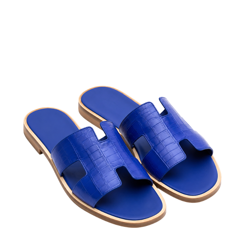 Royal H-Style Crocodile Textured Slippers