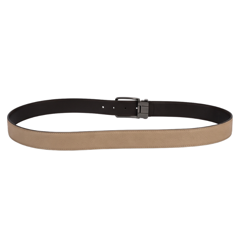 Sandstone Pebble Grain Genuine Leather Belt