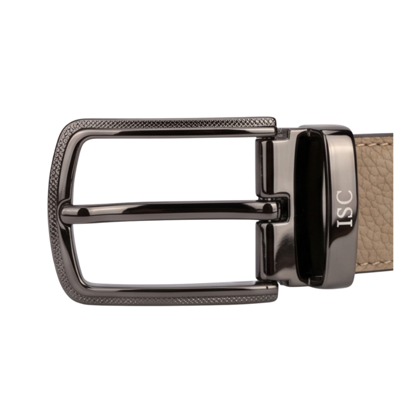 Sandstone Pebble Grain Genuine Leather Belt