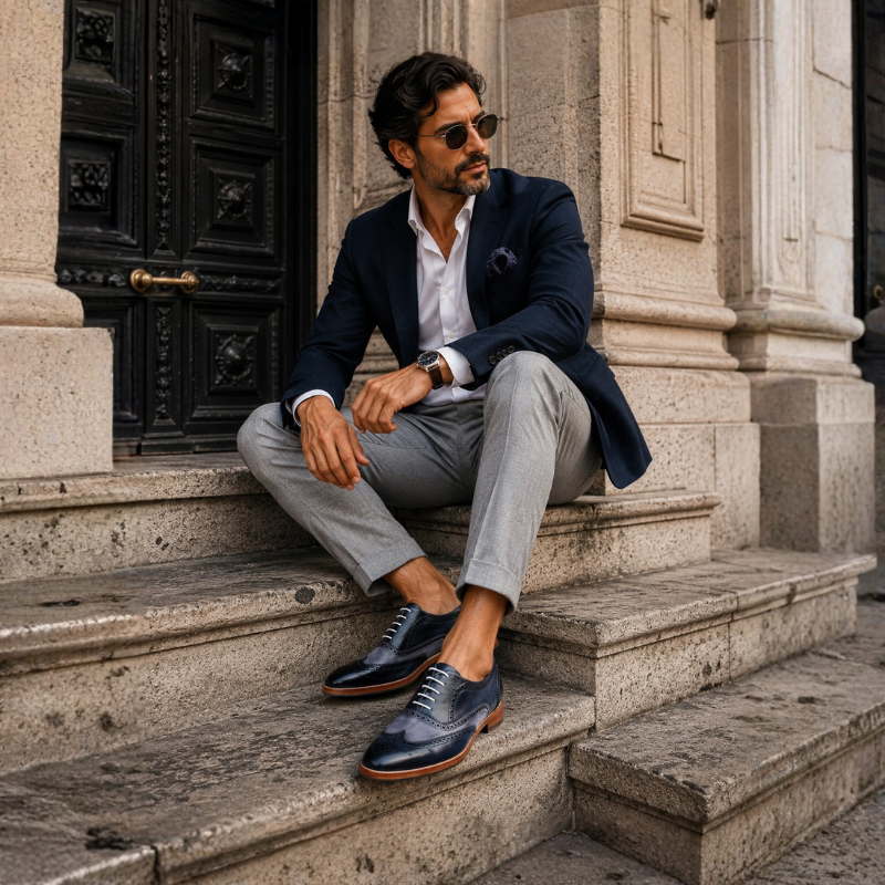 Sapphire Ash Wingtip Brogue Oxford