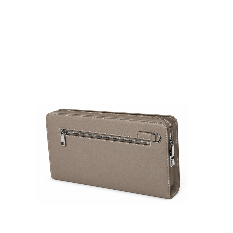 Single Zipper Luxury Leather Clutch