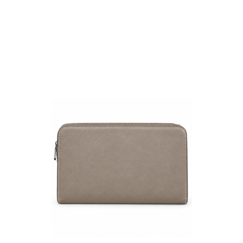 Single Zipper Luxury Leather Clutch