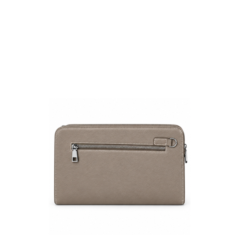 Single Zipper Luxury Leather Clutch