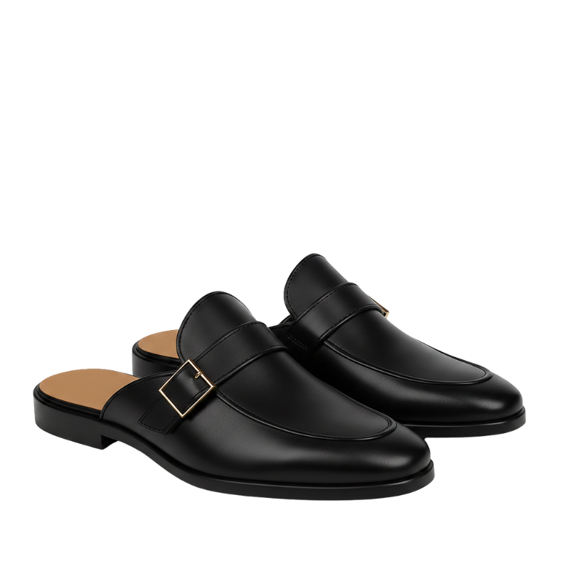 Single Strap Elegant Mule Black