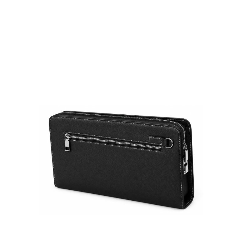 Single Zipper Luxury Leather Clutch