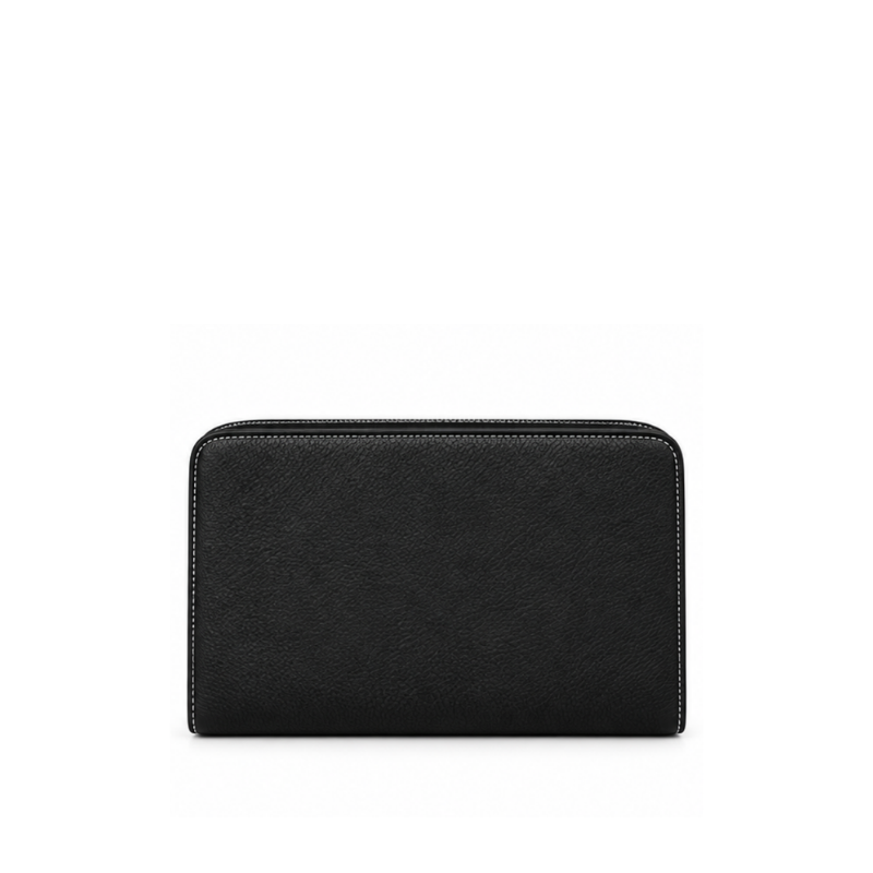 Single Zipper Luxury Leather Clutch