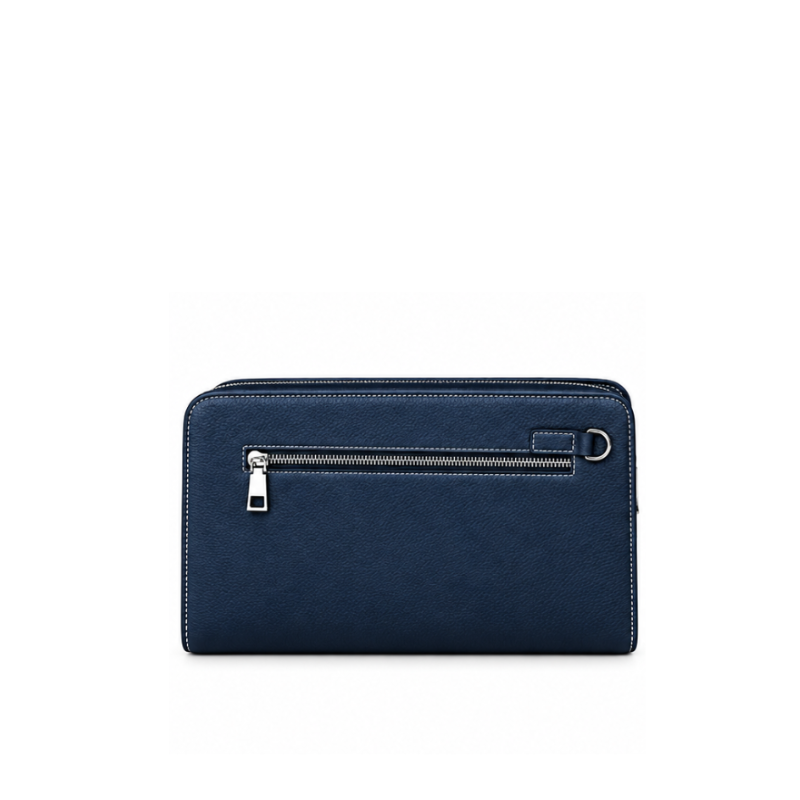 Single Zipper Luxury Leather Clutch